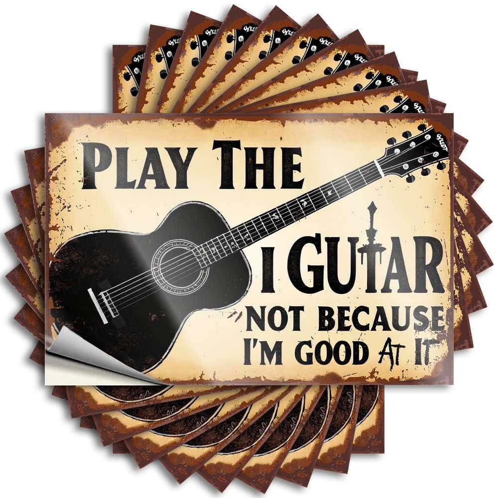 Fzfn Colour Teen Sticker - Personalized Antimicrobial Garage Play Guitar Not Because Good At It(6X9cm)