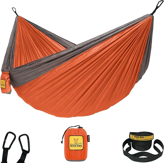 Wise Owl Outfitters Camping Hammock – 500lbs Portable Hammock with Tree Straps - Travel, Backpacking, Hiking, Outdoors Camping Gear - Single or Double Wise Owl Outfitters Camping Hammock – 500lbs Portable Hammock with Tree Straps - Travel, Backpacking, Hiking, Outdoors Camping Gear - Single or Double