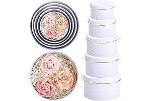 5Pcs Large White Round Flower Gift Boxes Assorted Size With Lids For Wedding Floral Arrangements