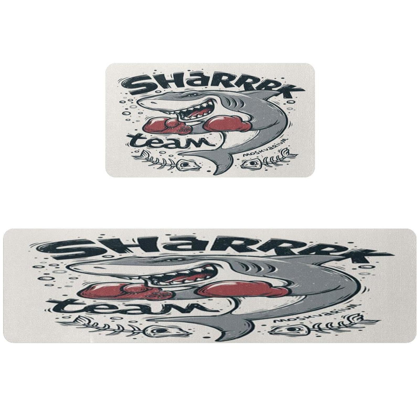 Alfombrillas de cocina VAPOKF para pasillo y cuarto de lavado con diseño de tiburón