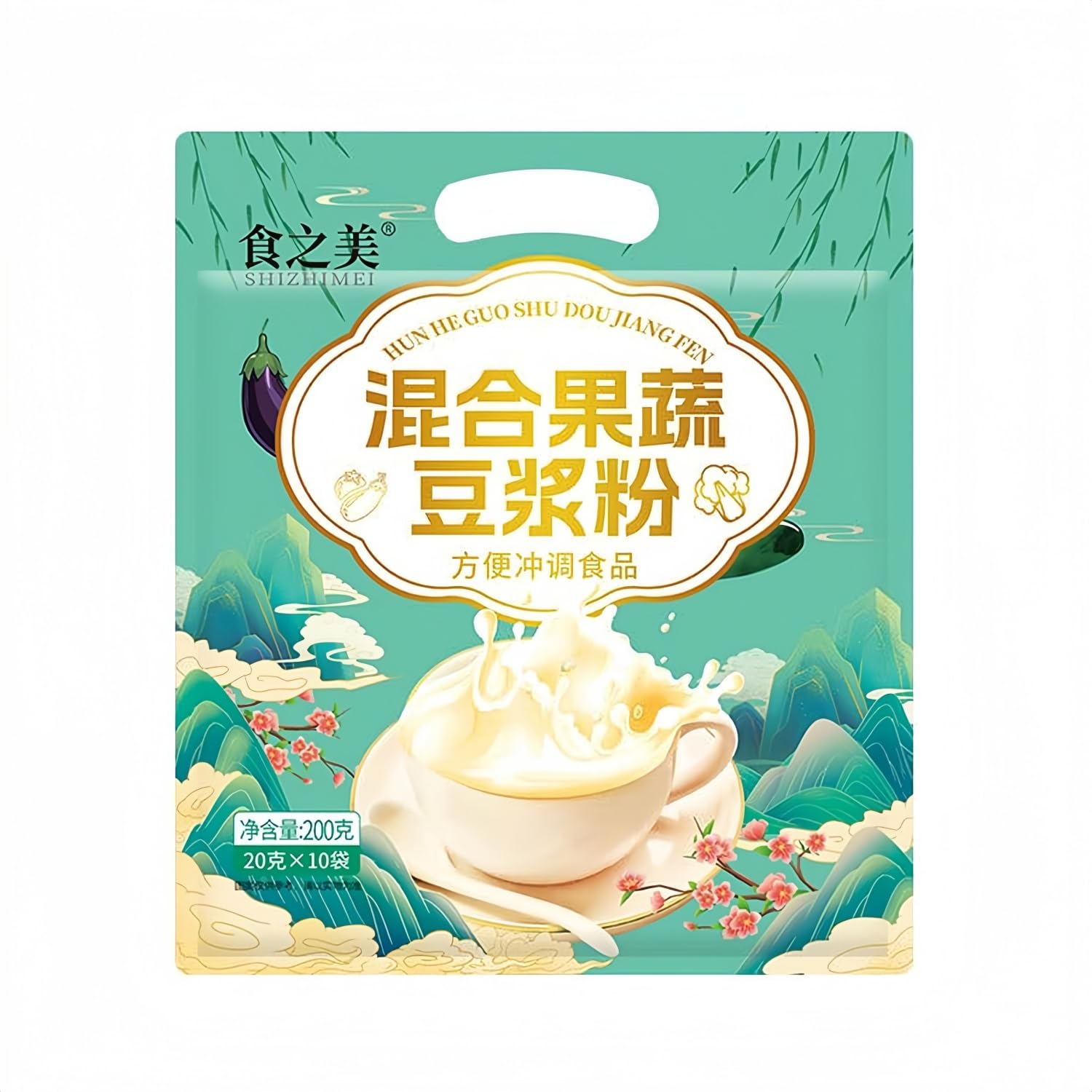 Poudre chinoise, sans sucre, petit-déjeuner nutritif, lait de soja en poudre de fruits et légumes, instantané, digestion lente, prêt à boire, sucre lent, convient aux personnes halal