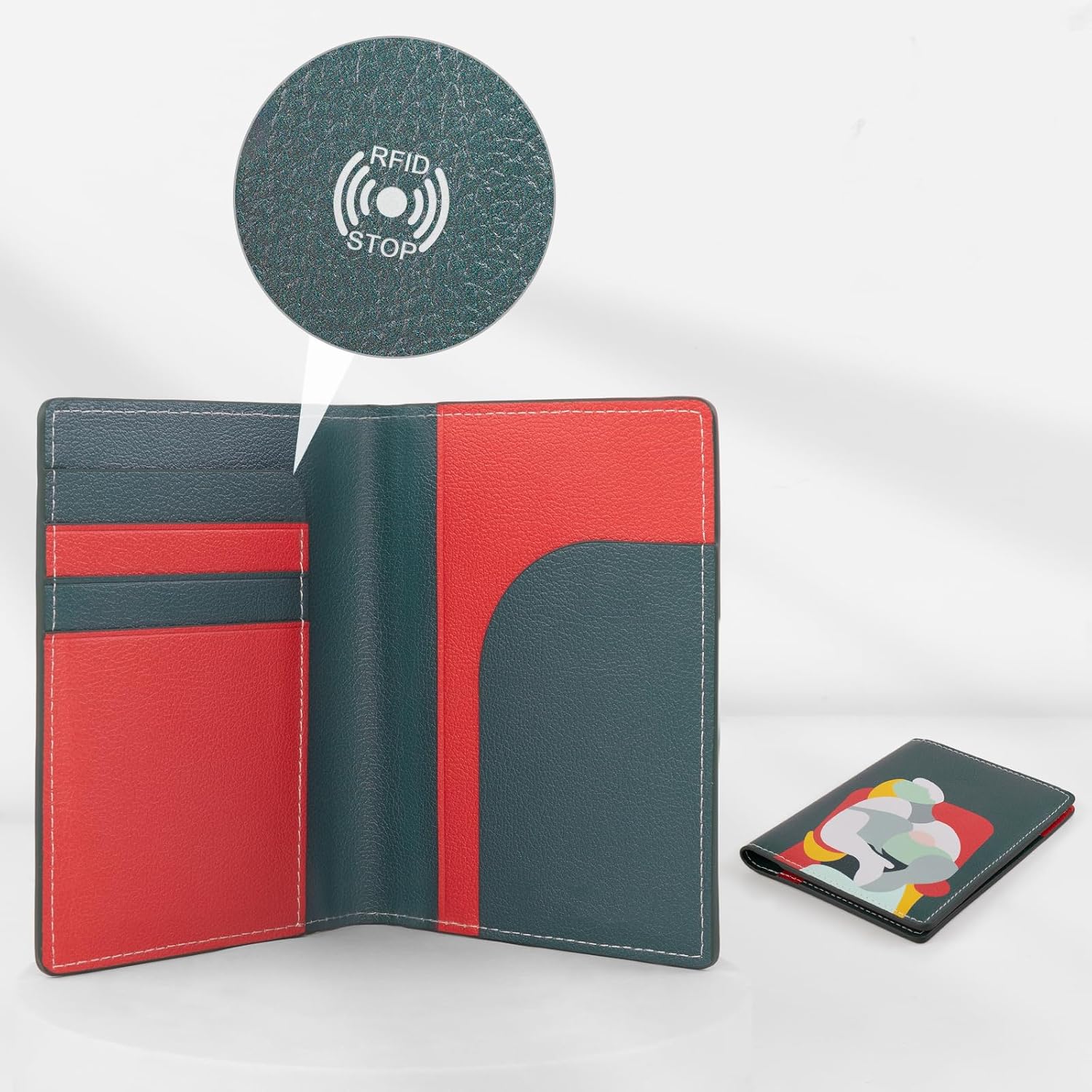 Lychii RFID-blocking Passport Cover, Ultra Slim PU Leather Passport Holder for Travel, Slots for Cards, 5.7" x 4.1" - Image 2