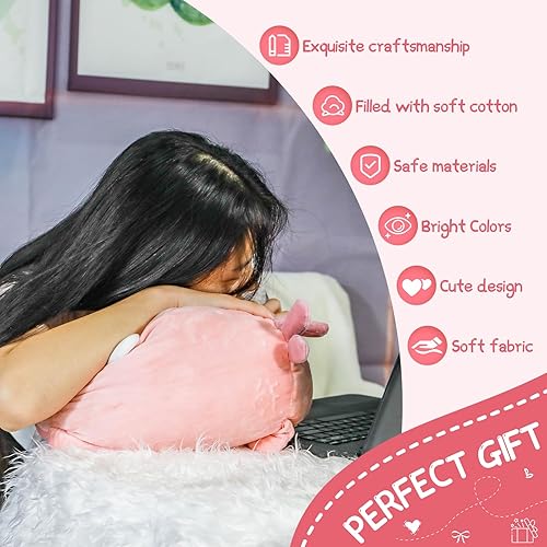Miniatura 5 de Almohada de felpa de gato suave de 12 pulgadas, diseño de animales de peluche Kawaii, regalo cilíndrico de cuerpo cilíndrico, para niños,