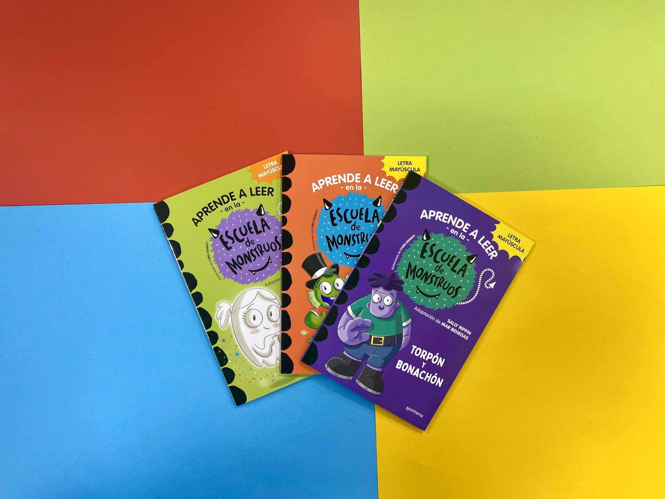 Aprender a leer en la Escuela de Monstruos - Pack con los libros 7, 8 y 9: En letra MAYÚSCULA (libros para niños a partir de 5 años)