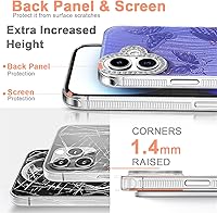 Vista 115 de I-MGAE-IN-AR - Funda diseñada para iPhone 12 y 12 Pro, diseño de mariposa plateada brillante, funda protectora de poliuretano termoplástico, suave