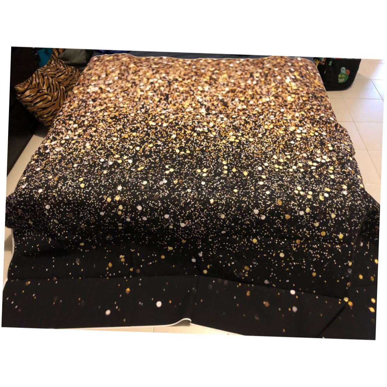 Sfondo Fotografico 200x200 Cm Stelle Nero in Poliestere | Tessuto per Shooting Indoor e Outdoor, Accessori Fotografici per Foto e Video, 1 Pezzo