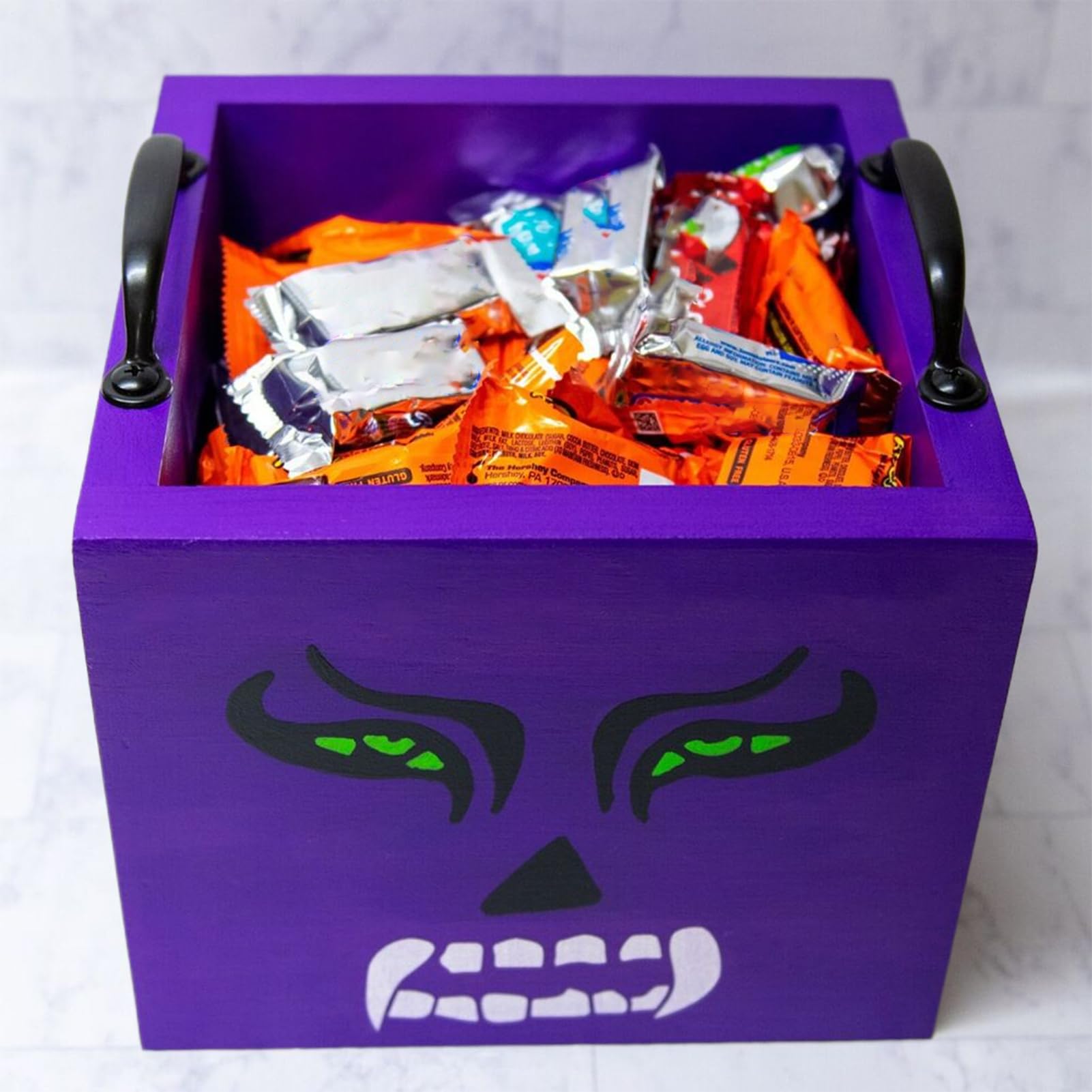 Pudełka Na Halloween Na Słodkości Kwadratowe Drewniane Pojemniki Na