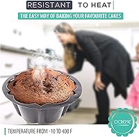 Vista 5 de O’Creme Bandejas para hornear mini flan de plástico - Bandeja para hornear con silicona antiadherente - Bandejas reutilizables antiadherentes