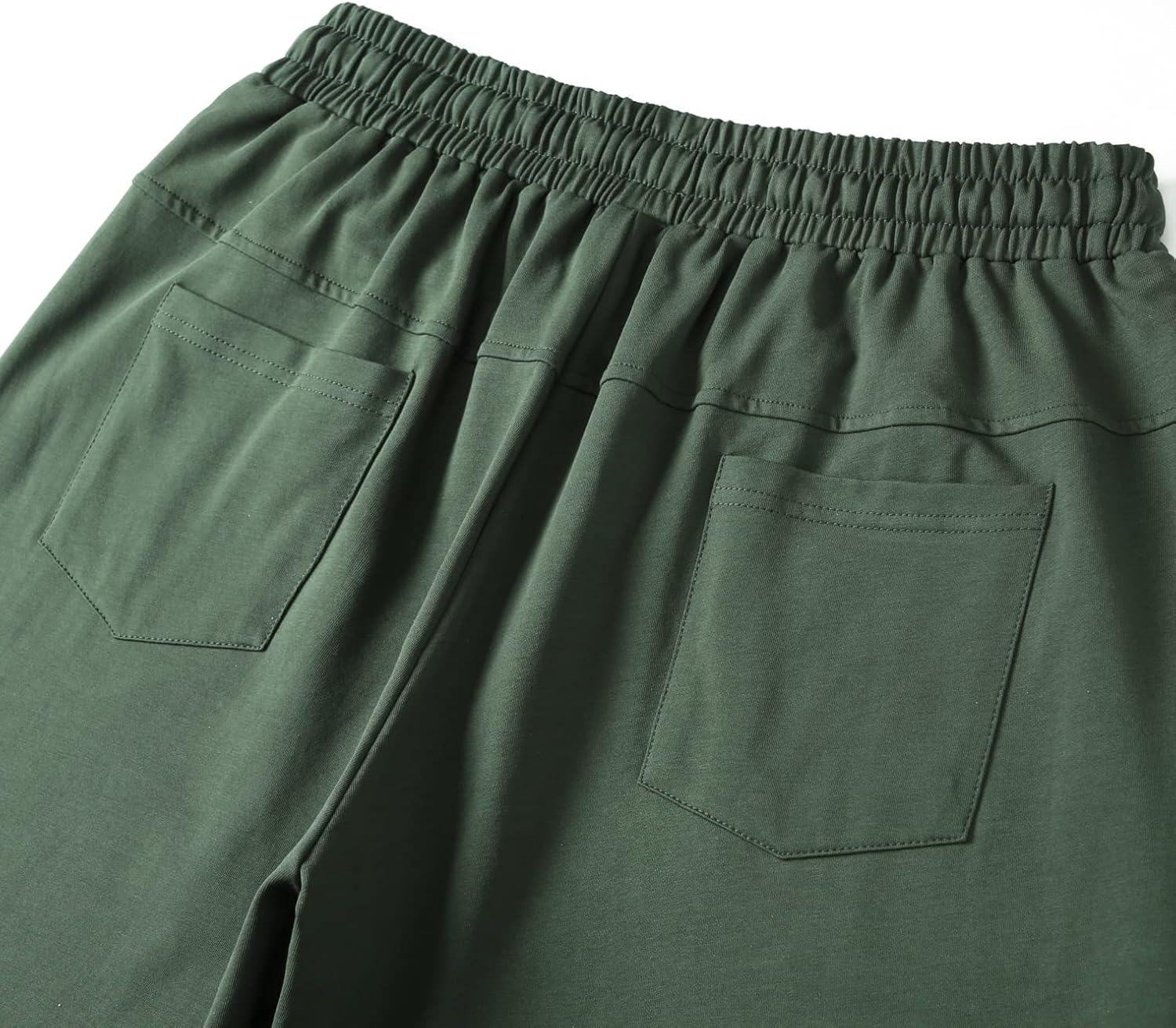 Women's Casual Elastic Waist Comfy Knee Length Curling Bermuda Shorts with Pockets - Image 4