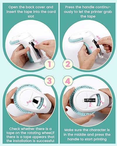 Miniatura 6 de Vixic Omega S Embossing Label Maker, Portable Retro Embossed Label Maker Writer, Handheld Embosser Label Maker with 6 Rolls Embossing Label Tapes