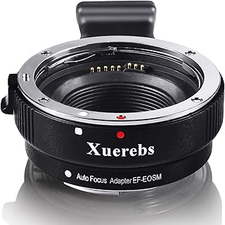 Xuerebs EF-EOS M Auto-Focus Lens Mount Adapter Compatible for EF/EF-S Lens to Canon EOS M (EF-M Mount) Mirrorless Camera Lens Converter Ring for Canon EOS M1 M2 M3 M5 M6 M10 M50 M100