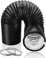 Vista 10 de Cenipar Manguera de ventilación para secadora, manguera de ventilación de conductos de 4 pulgadas, lámina de aluminio flexible sin aislamiento
