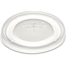 Dinex DX5900ST8714 Polystyrene Disposable Lid with Straw Slot, Translucent, For Swirl/Fenwick 9oz and 12oz Tumbler Case of 1000