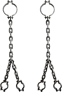 2 Pack Halloween Plastic Chains Prison Fake Prisoner Handcuffs Headcuffs Chain Links for Halloween Party Costume Props Prisoner Cosplay Accessories