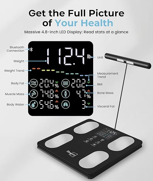 Báscula Inteligente Ringco Body Pod con 8 Electrodos, LED miniatura 2