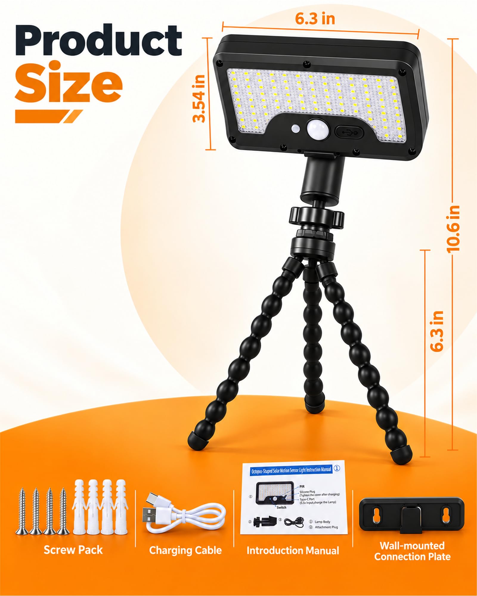 Motion Sensor Solar Lights - Octopus Tripod Security -8