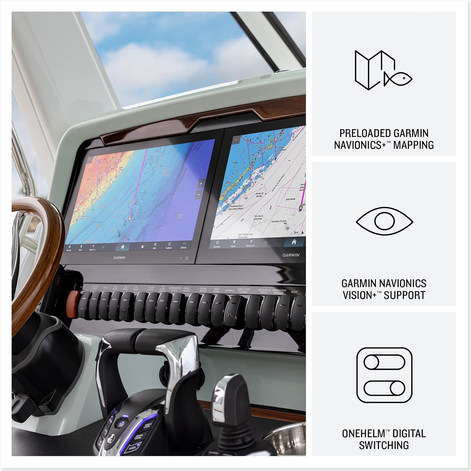 Garmin GPSMAP® 9210, Premium 10-inch Chartplotter with a High-Definition Touchscreen Display and Garmin Navionics+™ Charts