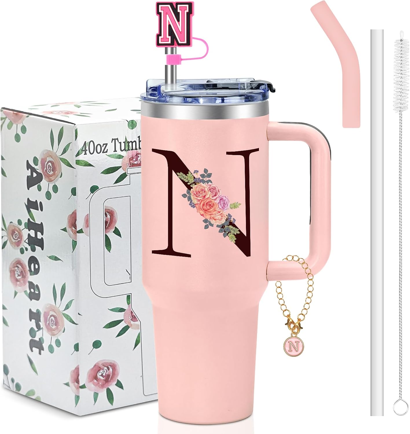 Monogrammed Gifts for Women,Gifts for Women,40oz Initial Tumbler