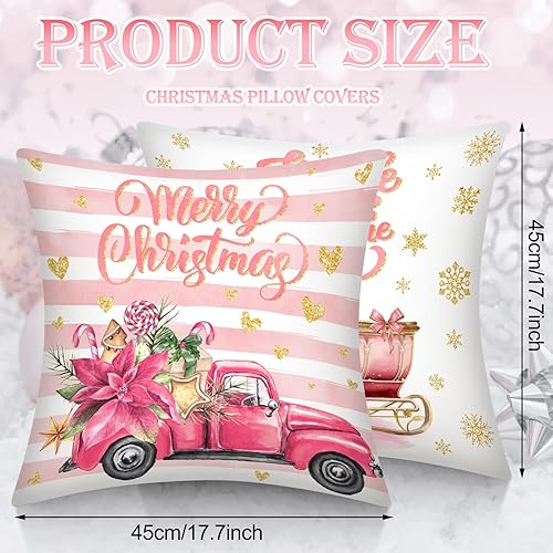 Miniatura 9 de Juego de 12 fundas de almohada de invierno de 18 x 18 pulgadas, decoración blanca de acuarela, muñeco de nieve, ciervo, guantes, patines, camiones,