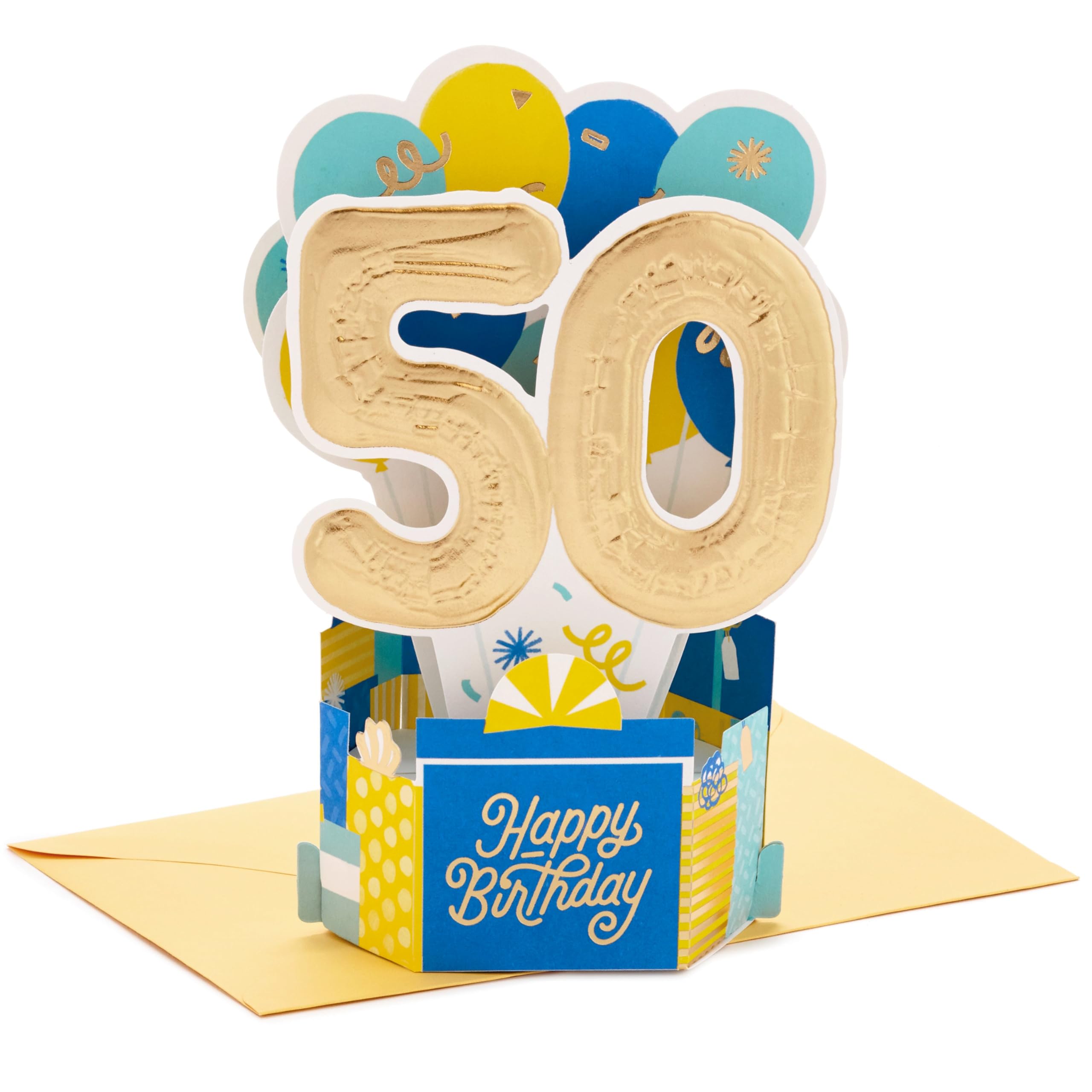Hallmark Paper Wonder Collection 3D Pop-Up 50th Birthday Card