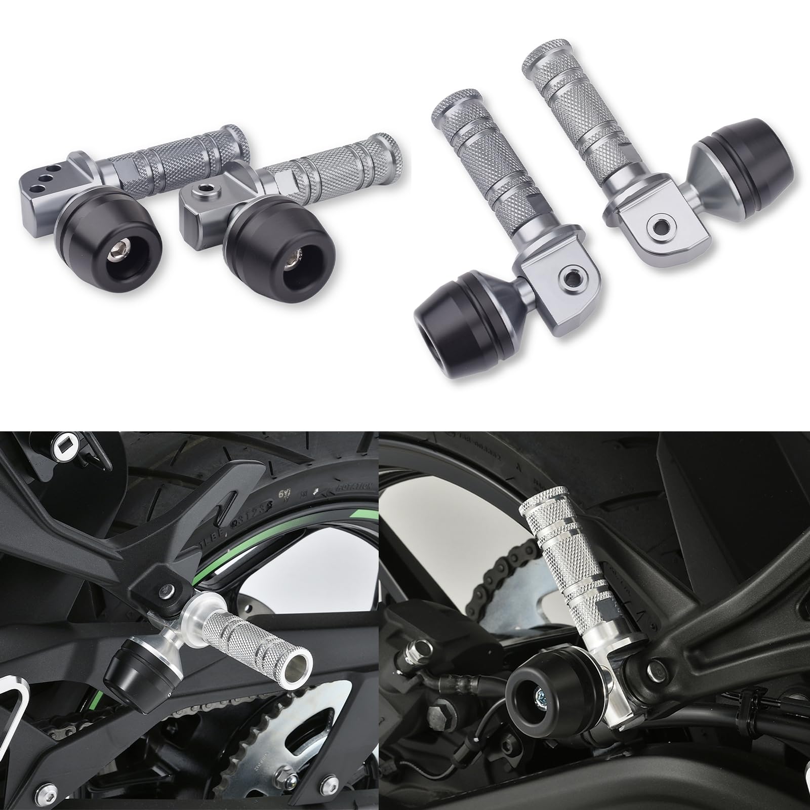 mana　2脚セット Amazon | 【HRuizq】タンデムステップ スライダー カワサキ ZX-25R/SE