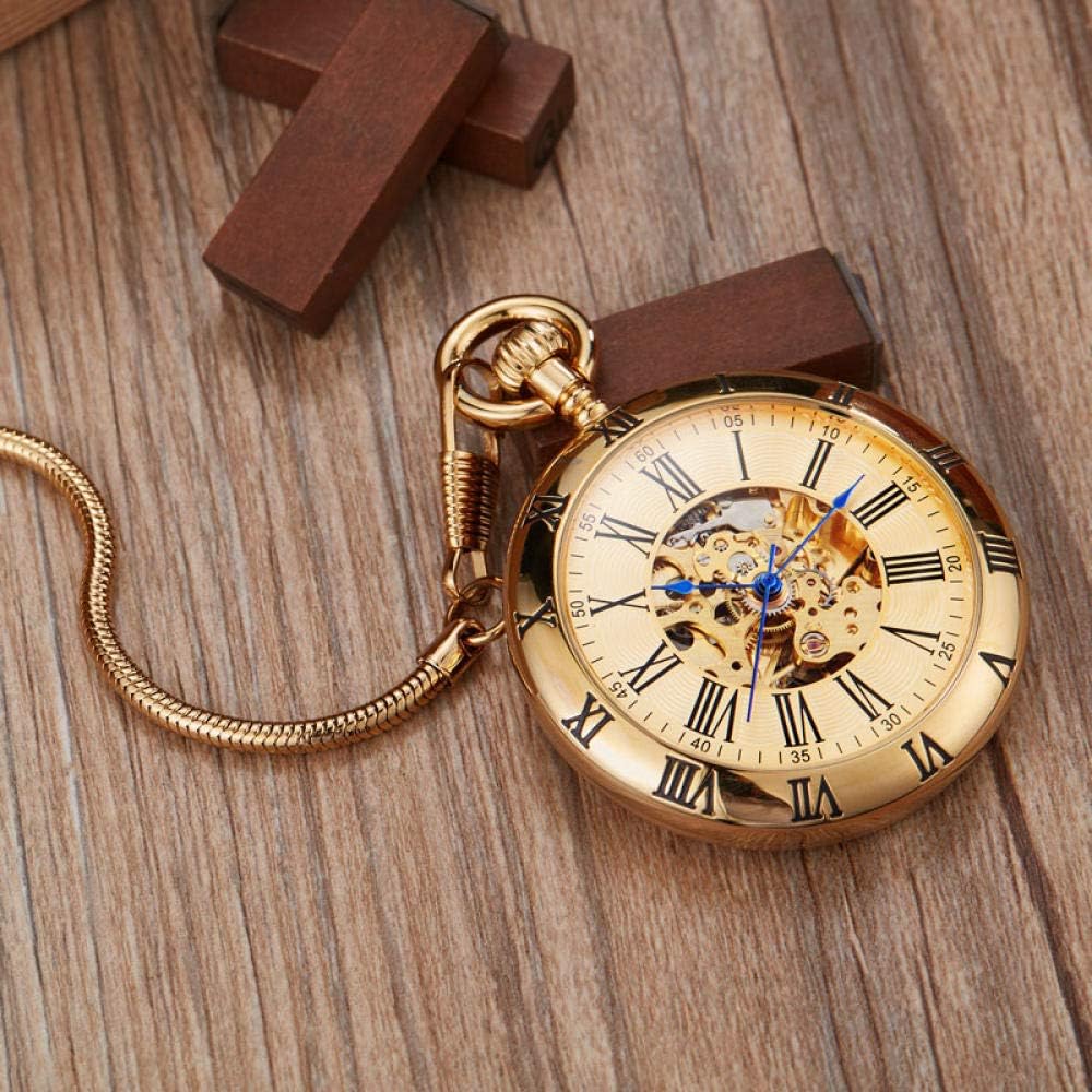 YIHANSS Luxus Kupfer Silber Automatische Mechanische Taschenuhr Uhr Fob Kette Uhr Männer Römische Zahlen Uhr Taschenuhren