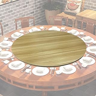 Round Wooden Turntable Lazy Susan with Bearings, Ø 50-100cm, Round Dining Table Top Serving Plate, 360° Smooth Rotating Serving Tray for Kitchen Dinner Party, Easy to Share All Food(Walnut,Ø50cm)