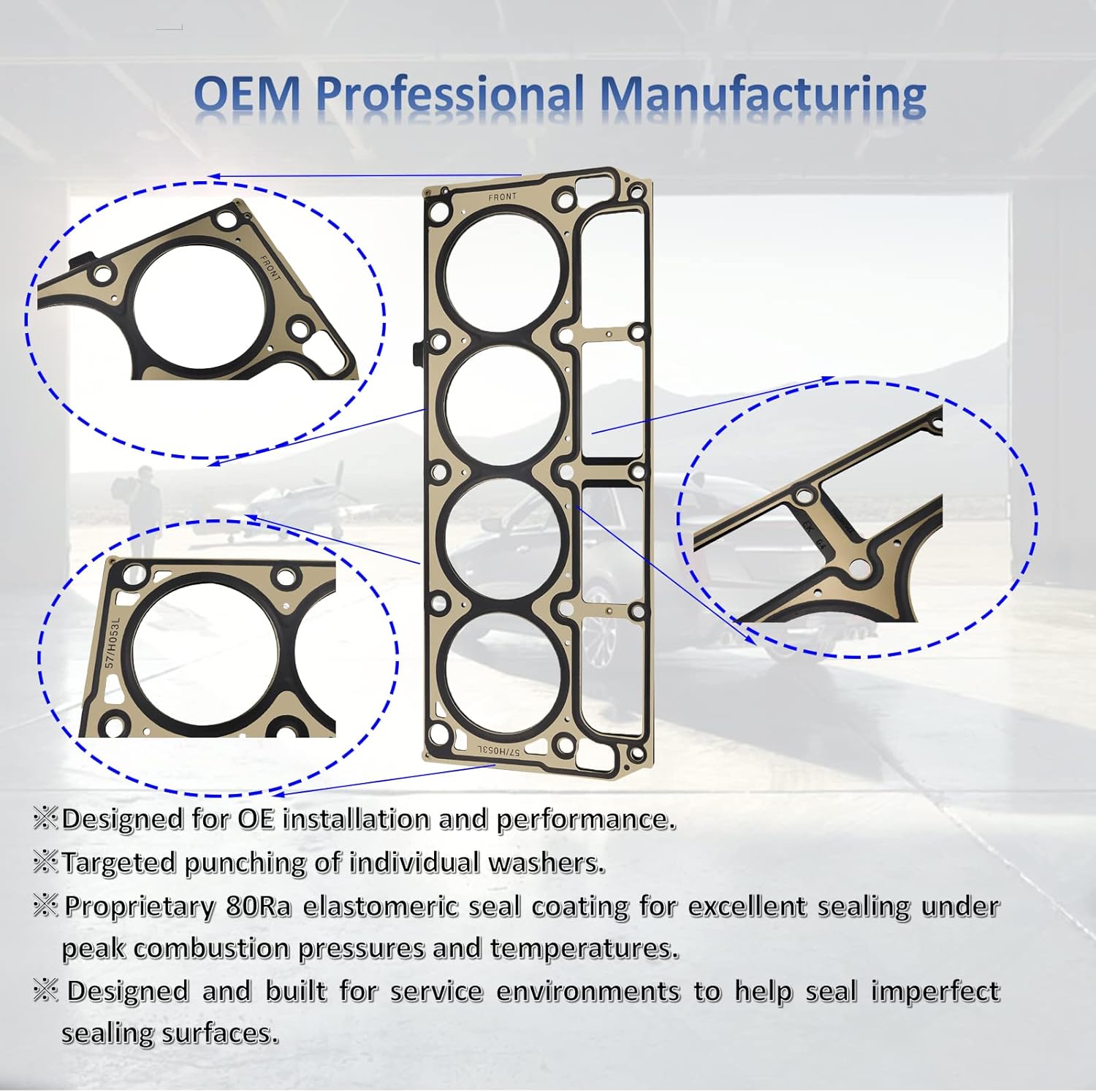 MLS Cylinder Multi Layer Head Gasket 2PCS 12589226 for LS1/LS6 V8 4.8L 5.3L 5.7 Liter Engines, Compatible with 2002-2015 Chevrolet/Buick/GMC/Pontiac/Hummer/Cadillac/Saab,12498544 98544
