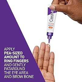 CeraVe Skin Renewing Vitamin C Eye Cream, Vitamin C, Hyaluronic Acid, Ceramides & Caffeine, Under Eye Cream For Dark Circles and Puffiness, Fragrance Free & Ophthalmologist Tested, 0.5 Fl. Oz