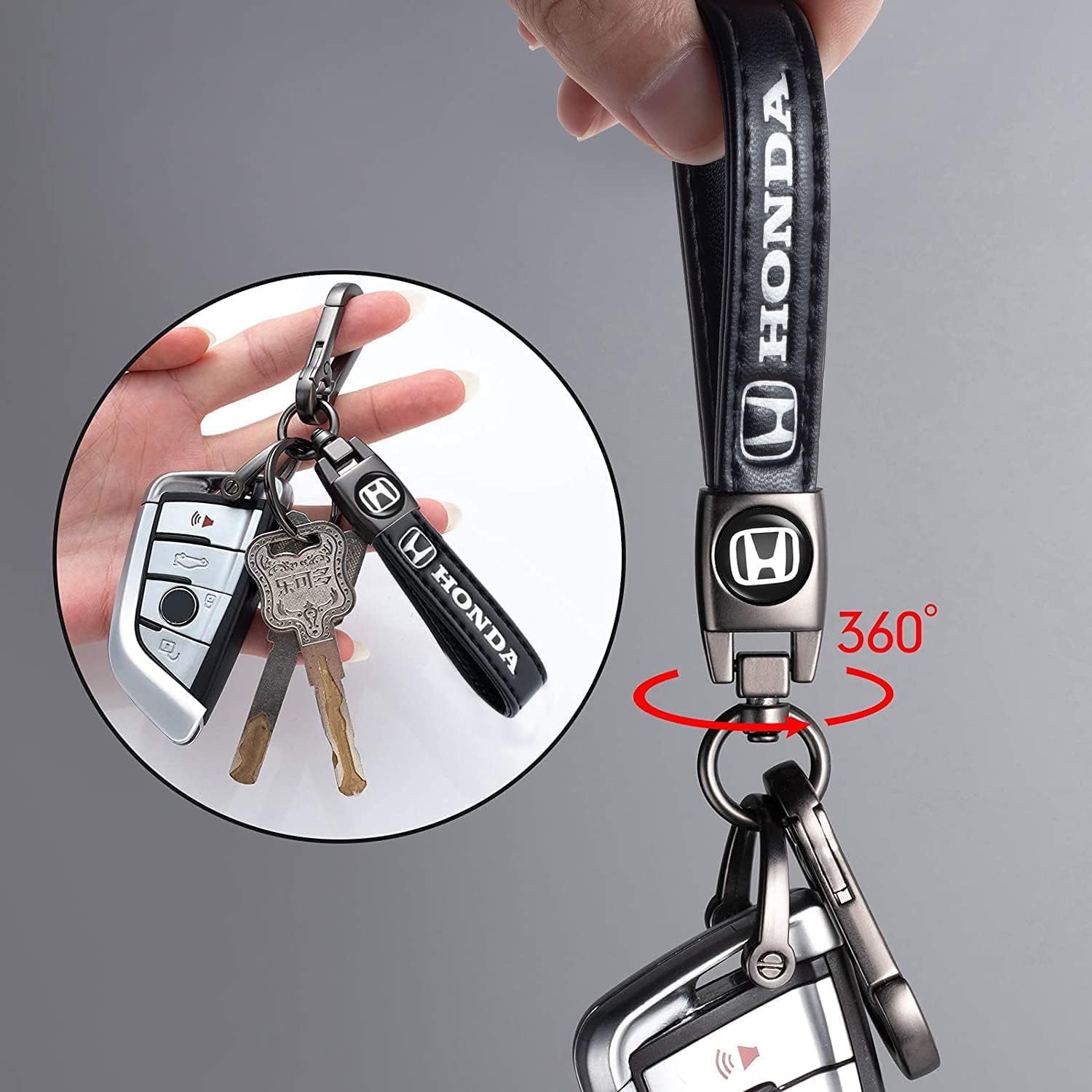 Leather Car Keychain Keyring for Baseball Fans, Car Key Fob Holder Keychain Lanyard for Baseball Fans - Image 4