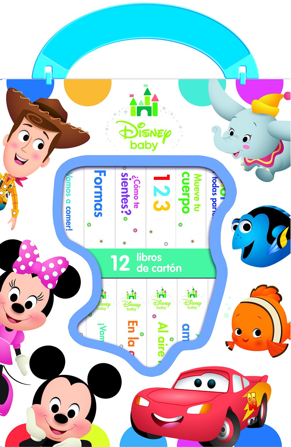 Disney Baby: Mi Primera Biblioteca - 12 Libros De Carton - Incluye personajes de Mickey Mouse, Toy Story, Bambi, Los Increibles y Mas! - PI Kids (Spanish Edition)