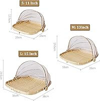 Vista 3 de Cesta de bambú para servir alimentos con tapa, cesta cuadrada tejida a mano para pan y verduras, contenedor de almacenamiento de alimentos a prueba
