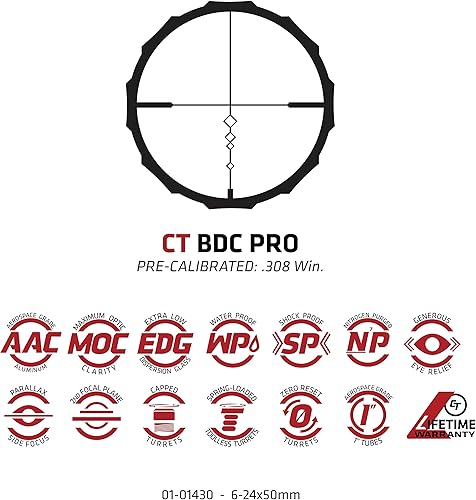 Miniatura 11 de Crimson Trace Brushline Pro Riflescope con construcción sólida ligera, tapas de alcance y paño para lentes para caza, tiro y exteriores