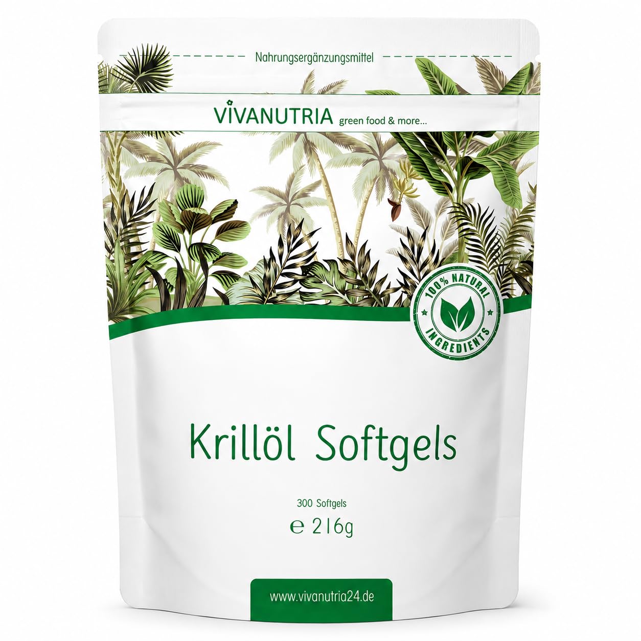 VivaNutria Krillöl-Kapseln 300 Stück I kleine Softgel-Kapseln | leicht zu schlucken I mit je 500 mg reinem Antarktis-Krillöl I beste Qualität - große 3-Monats-Packung I Krill-Öl Softgels