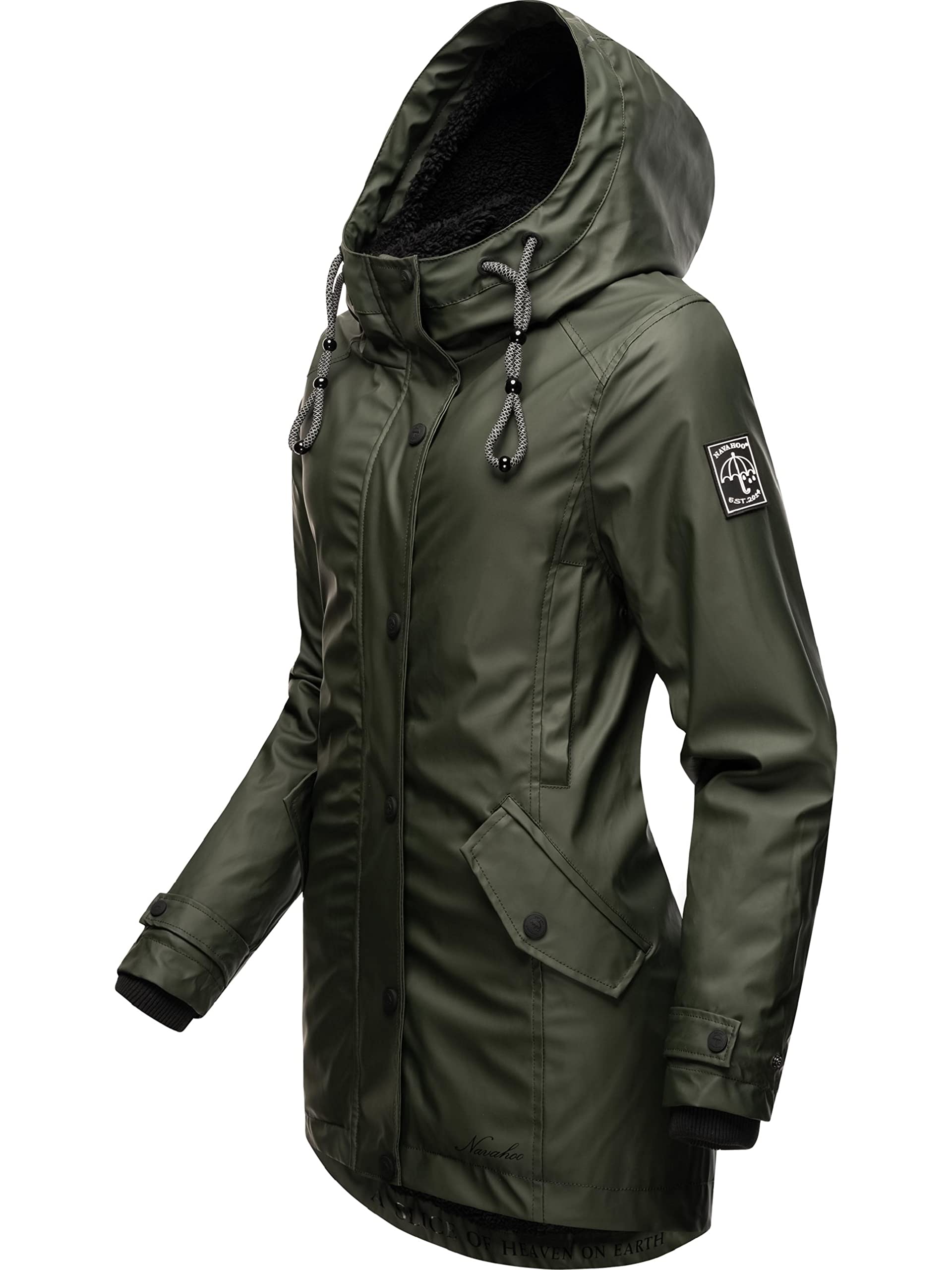 Navahoo Damen Winterjacke Kurze Regenjacke warm gefüttert mit Kapuze Lindraa XS-3XL