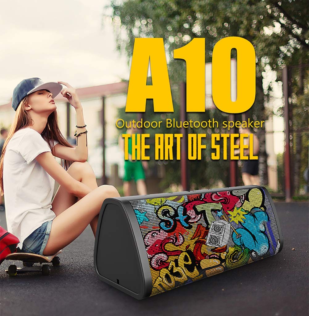 C- Altavoz Bluetooth Portátil Altavoz Inalámbrico Sistema De Sonido Estéreo 10W Música Envolvente Altavoz Impermeable Al Aire Libre,Blanco