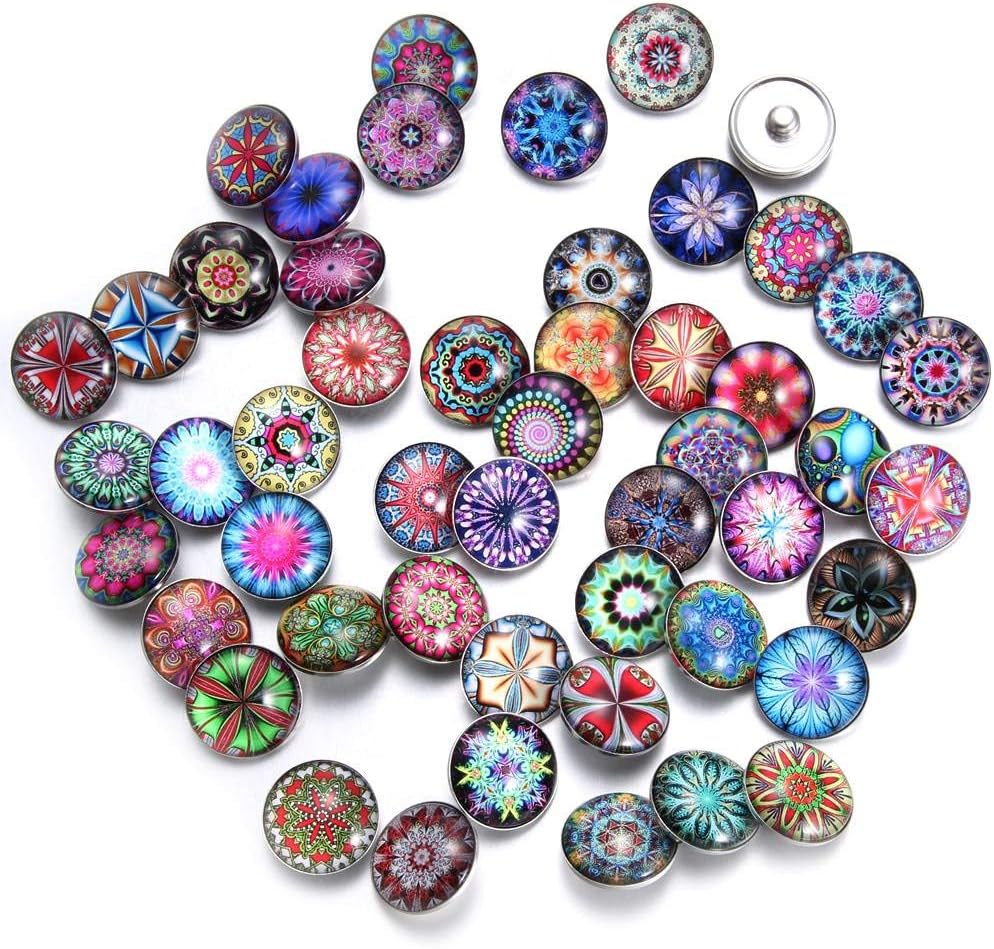 20 PCS Interchangeable Snap Jewelry Charms - 18mm Glass Buttons for Necklace and Bracelet - Image 3
