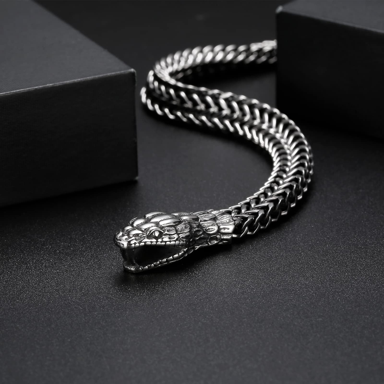 Pulsera Pulseras Hombre Regalo Brazalete Cadena De Serpiente Punk Caballeros Pulsera Pulsera Simple Regalo