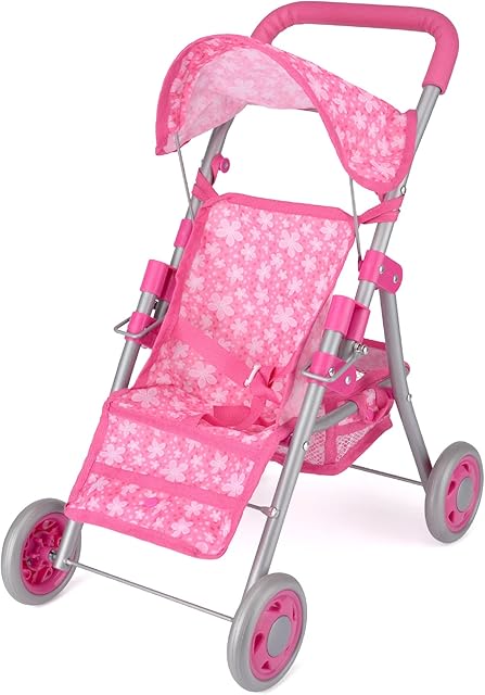 Toyrific Snuggles Deluxe Dolls Buggy | Collapsible Stroller, Toy Pram Pushchair for Kids, Girls