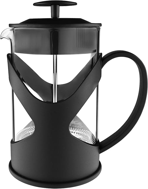 Café Olé XMP-03F XMP Cafetière, 350ml 1 Cup Plastic and Glass French Press Coffee Maker, 350 milliliters, Black
