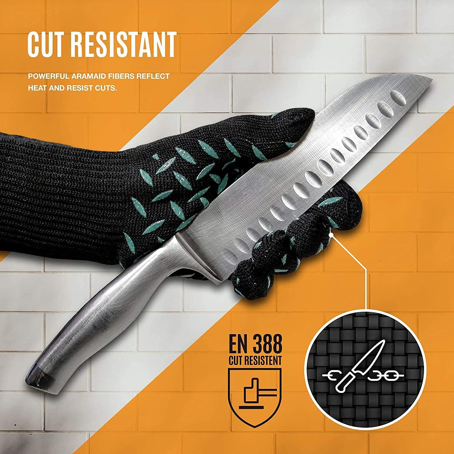 Fireside Thermal Resistant Gloves - Fire Resistant Up to 932F - Great for BBQ or Kitchen Cooking! (Left/Right Pair) : Patio, Lawn & Garden
