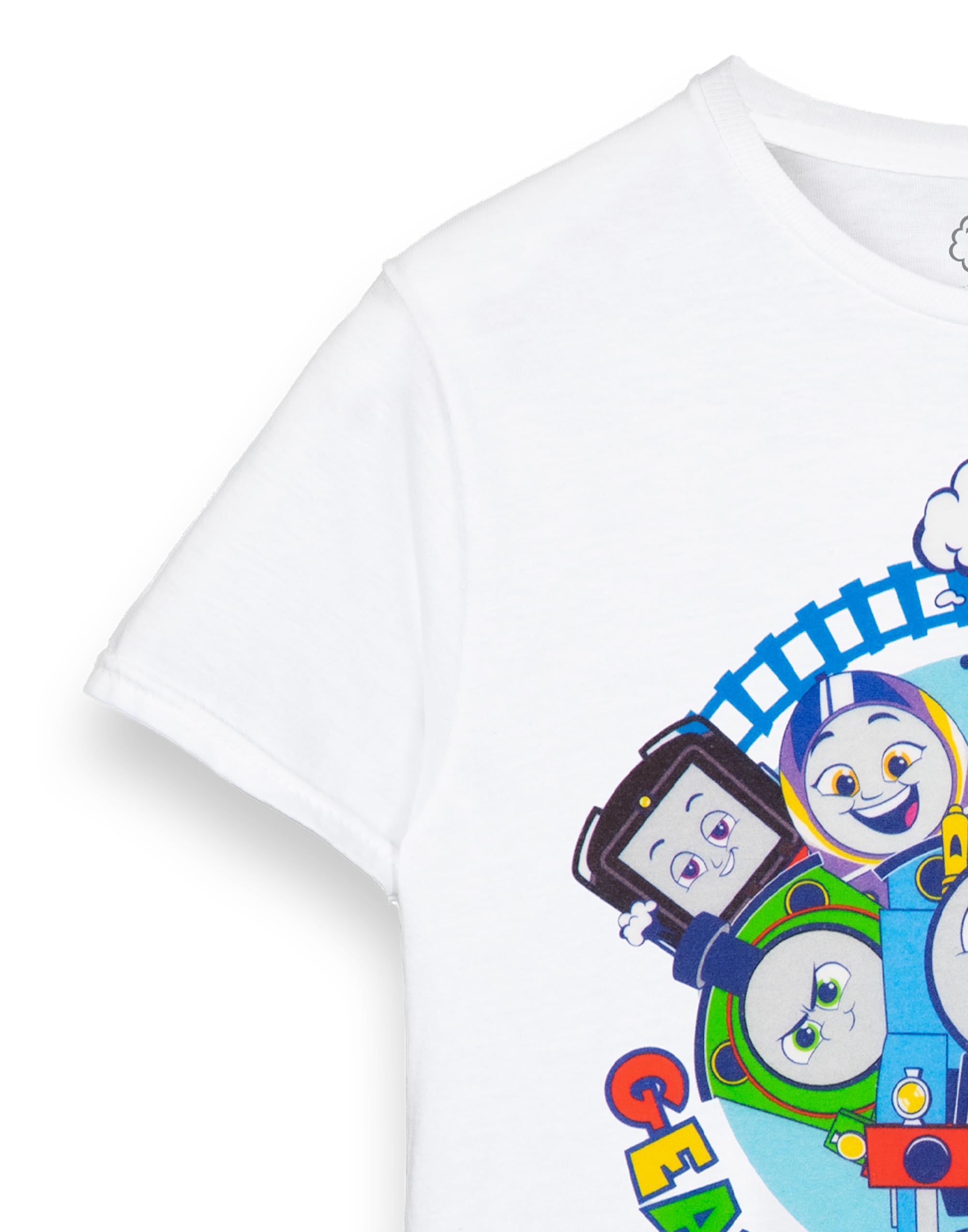 Thomas & Friends Camiseta gráfica para niños | Camiseta de Manga Corta Mejores Amigos | Ropa de Personajes para niños | Thomas el diseño del Motor del Tanque