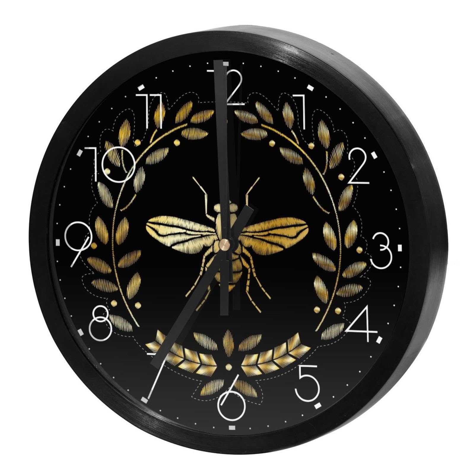 Horloge murale ronde abeille pour maison et cuisine mouvement quartz silencieux