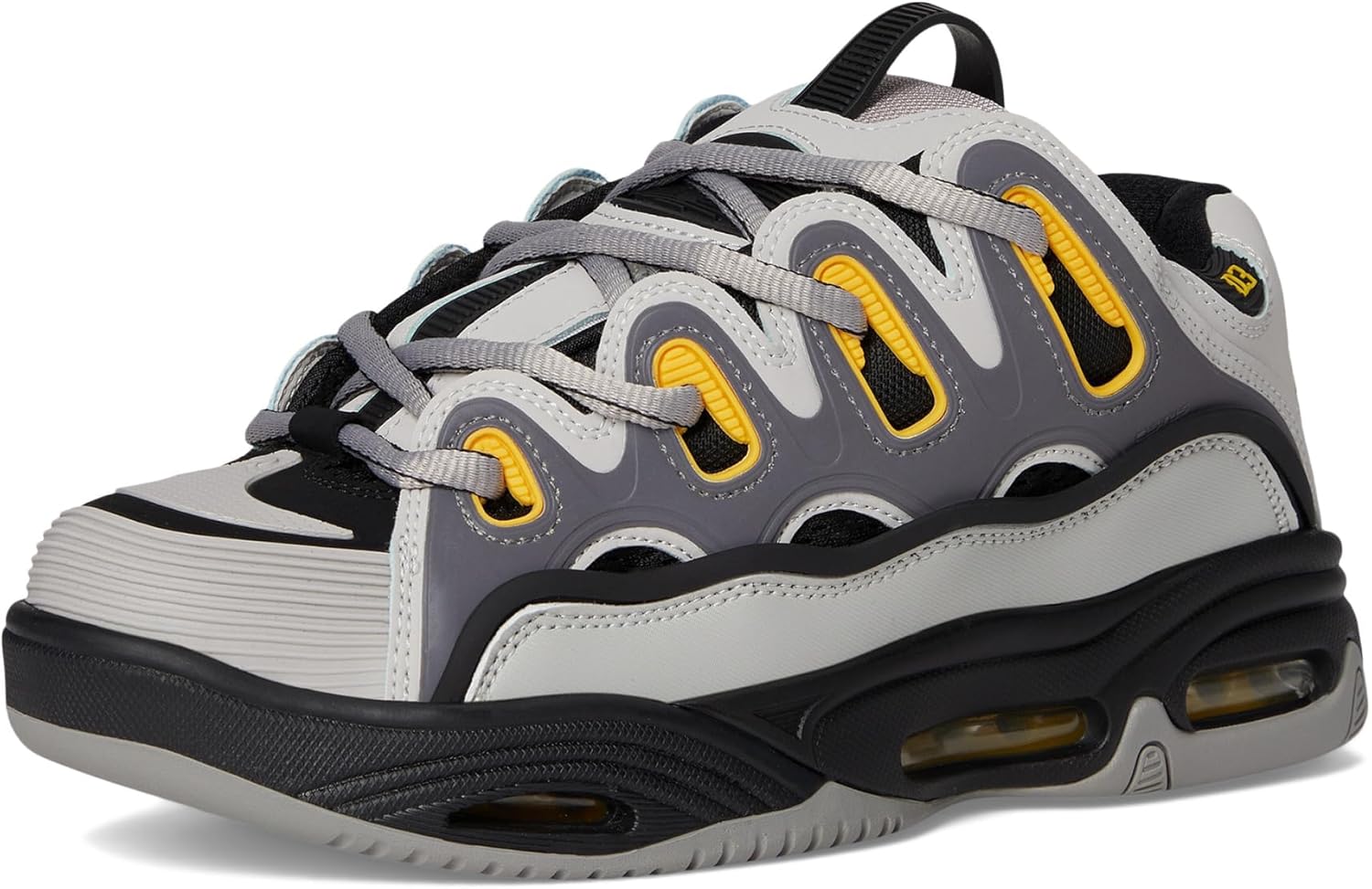 Osiris Men's D3 2001 Skate Shoe, Grey/Black/Yellow, 9