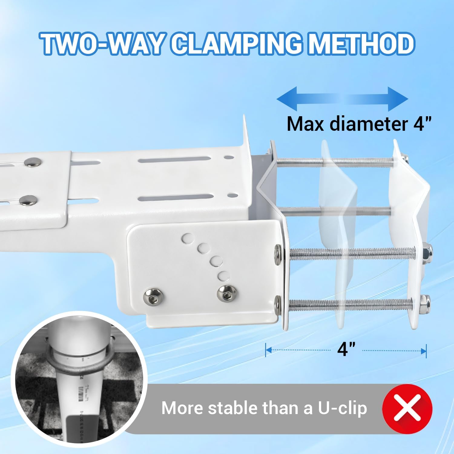 Solar Panel Pole Mount, Solar Panel Mounting Brackets, Solar Panel Mount, with Adjustable Angle and Size, Fit for Installing 0-50w Solar Panels