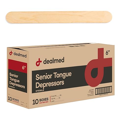 Miniatura 9 de Dealmed Depresores de lengua junior de 5.5 pulgadas  5,000 palos depresores de lengua de madera no estéril para manualidades, práctica médica, kits