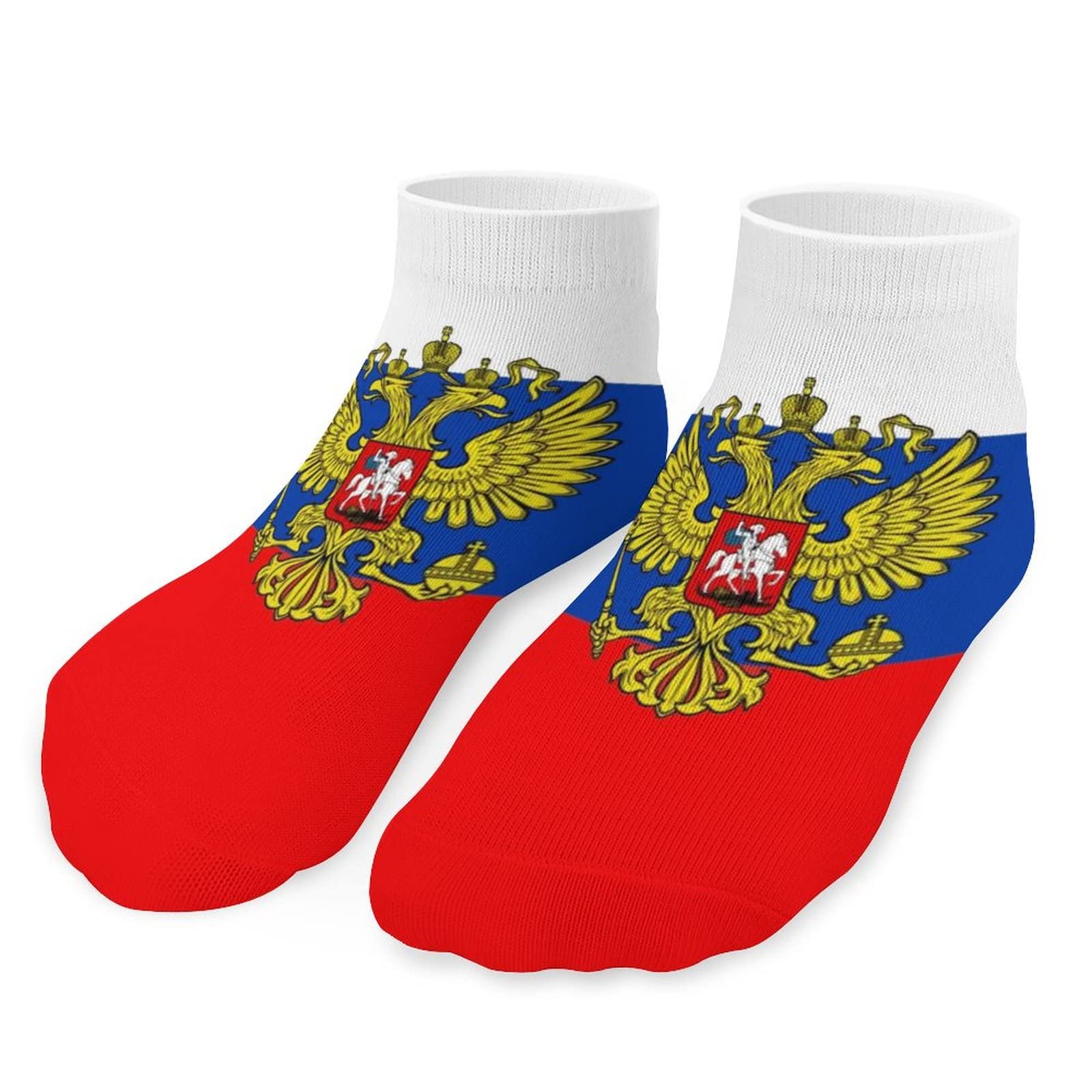 Lsjuee Unisex As Pic Russian Eagle Flag Ankle Socks Low Cut Running Sock Athletic Casual Socks