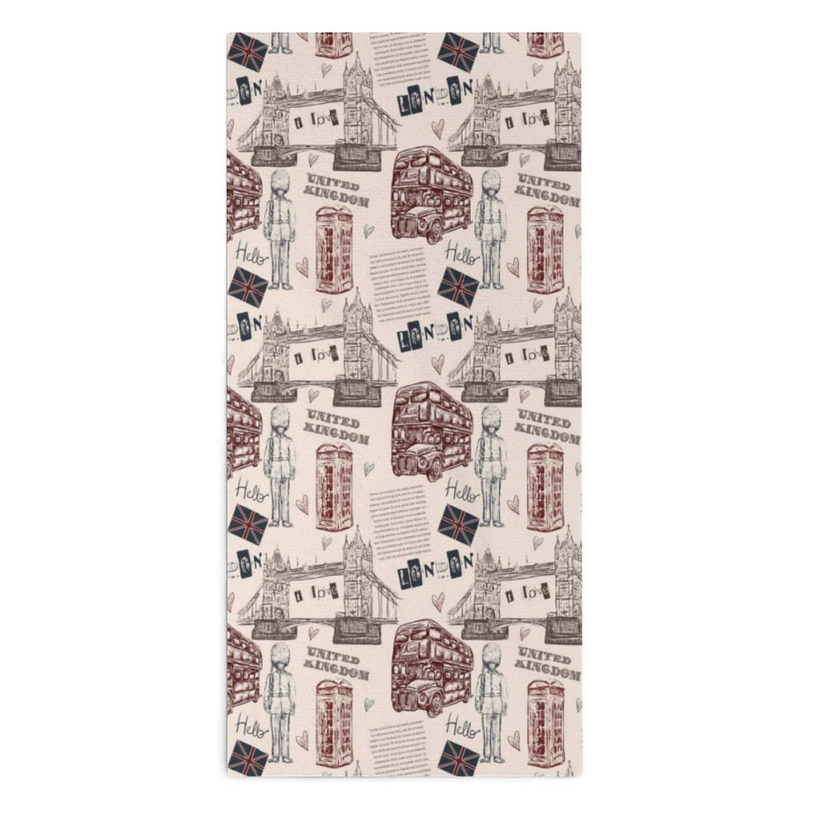 NCLQVJXZKHW London Landmark Symbols Hand Towels Soft Face Towel Gym Bathroom Travel Hotel 13"x28"