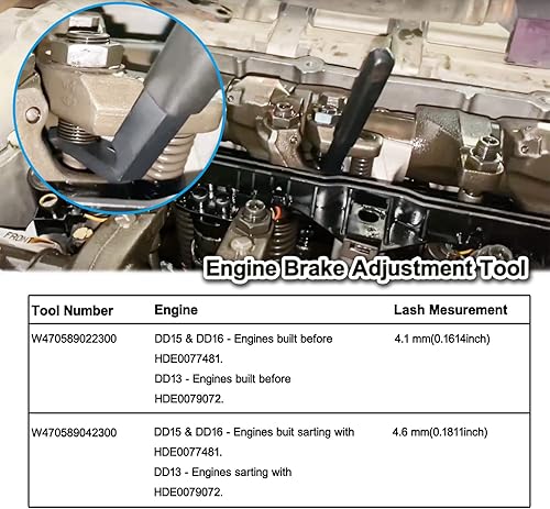 Miniatura 7 de Herramienta de ajuste de freno del motor compatible con Cummins ISX alternativa a 3163530 Jake Brake Tool Feeler Gauge - 0.276 in