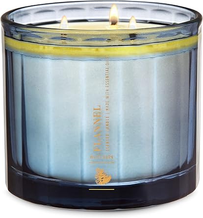 White barn Bath and Body Works Flannel 3-Wick Candle 14.5 Ounce
